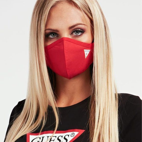 +Free with $20 Purchase* - Guess Adjustable Logo Face Mask in Red - Picture 1 of 3